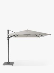 Pacific Premium Challenger T2 Rectangular Free-Arm Tilt Parasol & Base with Cover, 3.5 x 2.6m