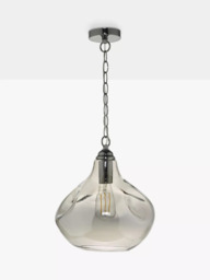 Där Esarosa Smoked Glass Pendant Ceiling Light, Black Chrome - thumbnail 2