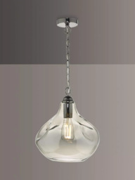 Där Esarosa Smoked Glass Pendant Ceiling Light, Black Chrome - thumbnail 1