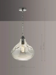 Där Esarosa Smoked Glass Pendant Ceiling Light, Black Chrome - thumbnail 4