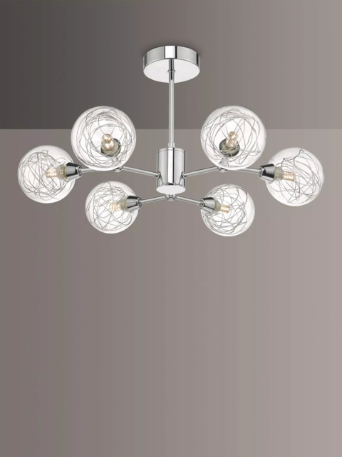 Där Tyka Semi Flush Ceiling Light, Polished Chrome - image 1