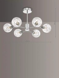 Där Tyka Semi Flush Ceiling Light, Polished Chrome - thumbnail 5