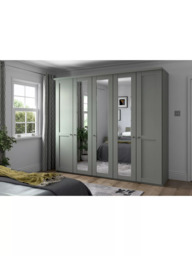 John Lewis Marlow 250cm Mirrored Hinged Wardrobe - thumbnail 2