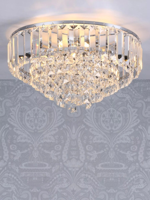Laura Ashley Vienna Crystal Flush Ceiling Light, Clear/Polished Chrome - image 1