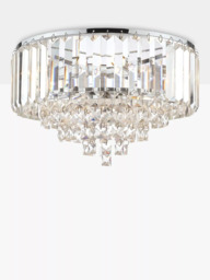 Laura Ashley Vienna Crystal Flush Ceiling Light, Clear/Polished Chrome - thumbnail 2