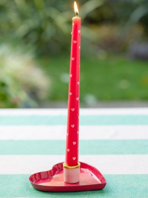 Talking Tables Heart Taper Candles, Set of 2, Pink