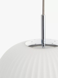 John Lewis Pleated Glass Globe Ceiling Light, White/Chrome - thumbnail 5