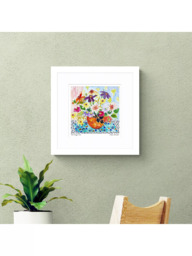 John Lewis Emma Burnett 'The Orange Vase' Framed Print & Mount, 33.5 x 33.5cm, Orange/Mul - thumbnail 2