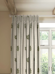John Lewis Ariana Embroidered Pair Lined Pencil Pleat Curtains - thumbnail 1
