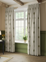 John Lewis Ariana Embroidered Pair Lined Pencil Pleat Curtains - thumbnail 3