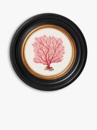 Brookpace Lascelles 'Sea Flame' Round Framed Print, 36cm, Red - thumbnail 1