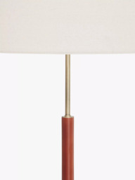 John Lewis Hamilton Floor Lamp, Walnut Stain/Antique Brass - thumbnail 3