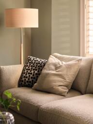 John Lewis Hamilton Floor Lamp, Walnut Stain/Antique Brass - thumbnail 6
