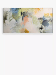 John Lewis Natasha Barnes 'Formation' Abstract Framed Canvas Print, 64 x 124cm, White/Multi - thumbnail 1