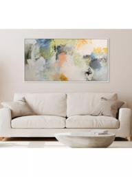 John Lewis Natasha Barnes 'Formation' Abstract Framed Canvas Print, 64 x 124cm, White/Multi - thumbnail 2