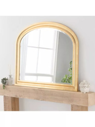 Yearn Vogue Overmantel Wood Frame Bevelled Edge Wall Mirror, 83 x 105cm