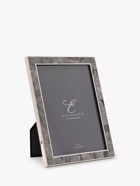 "Impressions Elegance Mother of Pearl Photo Frame, 5 x 7"" (13 x 18cm), Grey" - image 1