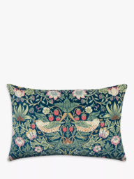 Morris & Co. Strawberry Thief Velvet Cushion - thumbnail 1