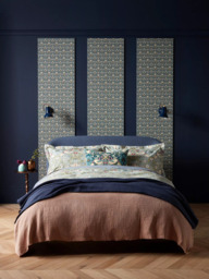 Morris & Co. Strawberry Thief Velvet Cushion - thumbnail 2