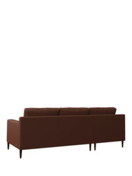 John Lewis Draper II LHF Chaise Leather Sofa, Dark Leg - thumbnail 4