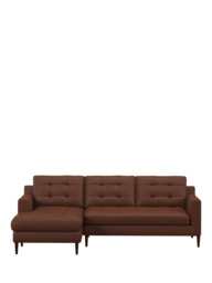 John Lewis Draper II LHF Chaise Leather Sofa, Dark Leg - thumbnail 5