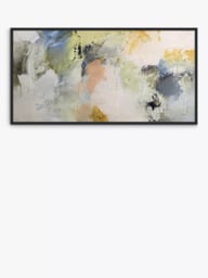 John Lewis Natasha Barnes 'Formation' Abstract Framed Canvas Print, 66 x 126cm, White/Multi
