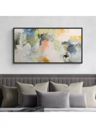 John Lewis Natasha Barnes 'Formation' Abstract Framed Canvas Print, 66 x 126cm, White/Multi - thumbnail 2