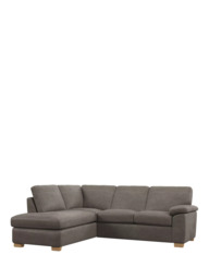 John Lewis Camden LHF Chaise Corner Leather Sofa, Light Leg