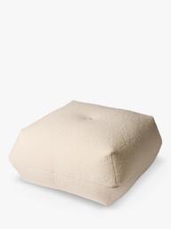 Square Boucle Beanbag Pouffe, Marshmallow