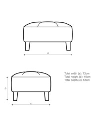 John Lewis Draper II Footstool, Dark Leg - thumbnail 2