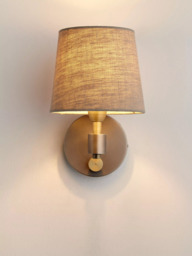 John Lewis Ansel Wall Light, Brass/Pewter - thumbnail 1