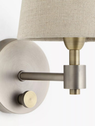 John Lewis Ansel Wall Light, Brass/Pewter - thumbnail 6