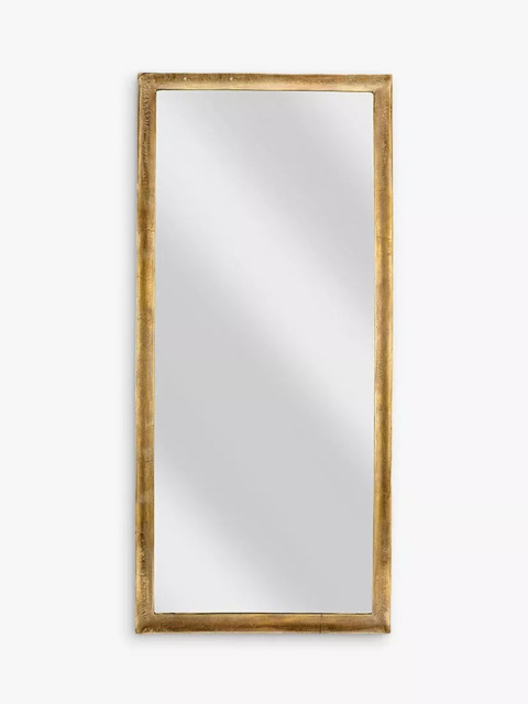 nkuku Yadur Full Length Metal Frame Wall Mirror, 166.5 x 75.5cm, Brass - image 1