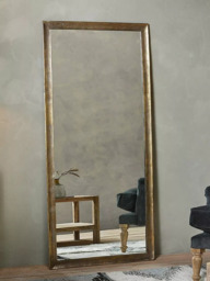nkuku Yadur Full Length Metal Frame Wall Mirror, 166.5 x 75.5cm, Brass - thumbnail 2