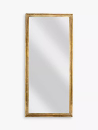 nkuku Yadur Full Length Metal Frame Wall Mirror, 166.5 x 75.5cm, Brass - thumbnail 1