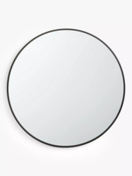 John Lewis Thin Metal Frame Round Wall Mirror, 65cm