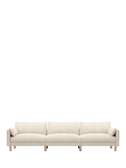 Cozmo Cozy 5 Seater Sofa, Ecru Boucle Natural Piping - image 1