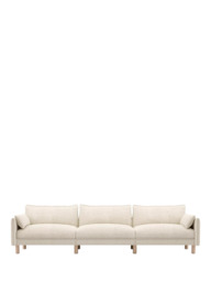 Cozmo Cozy 5 Seater Sofa, Ecru Boucle Natural Piping - thumbnail 1