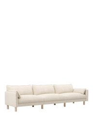Cozmo Cozy 5 Seater Sofa, Ecru Boucle Natural Piping - thumbnail 3