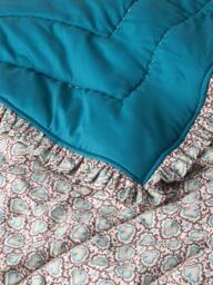 John Lewis x Sanderson Frisk Quilted Frilled Bedspread, Blue - thumbnail 3