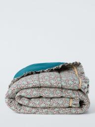 John Lewis x Sanderson Frisk Quilted Frilled Bedspread, Blue - thumbnail 4