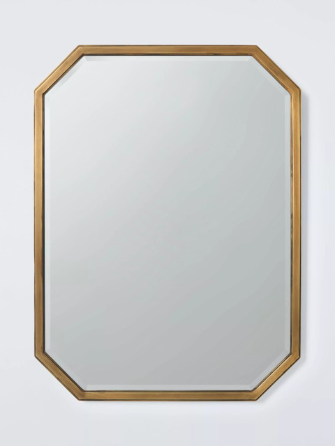 John Lewis Marlborough Metal Wall Mirror, 81 x 61cm, Antique Brass - image 1