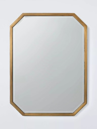 John Lewis Marlborough Metal Wall Mirror, 81 x 61cm, Antique Brass