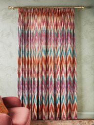 Matthew Williamson Zig Zag Pair Lined Pencil Pleat Curtains, Berry - thumbnail 4