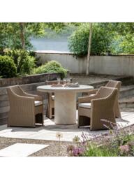John Lewis Concrete Effect Pillar Round Garden Dining Table, 110cm - thumbnail 3