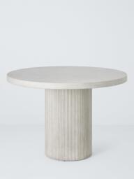 John Lewis Concrete Effect Pillar Round Garden Dining Table, 110cm