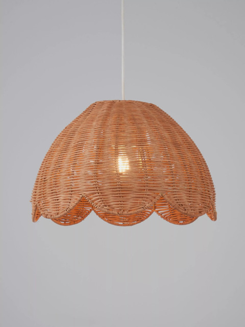 John Lewis Tisse Scallop Rattan Pendant Ceiling Shade, Natural - image 1