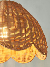 John Lewis Tisse Scallop Rattan Pendant Ceiling Shade, Natural - thumbnail 3