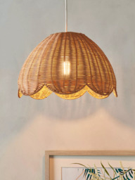 John Lewis Tisse Scallop Rattan Pendant Ceiling Shade, Natural - thumbnail 5