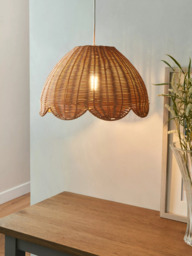 John Lewis Tisse Scallop Rattan Pendant Ceiling Shade, Natural - thumbnail 6
